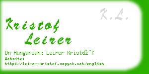 kristof leirer business card